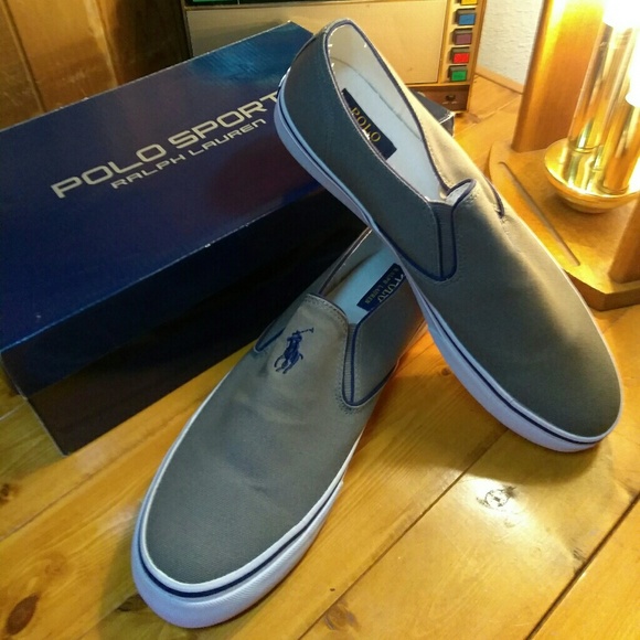 Ralph Lauren Polo Sport Grey Canvas Shoes size 12 - Picture 1 of 3